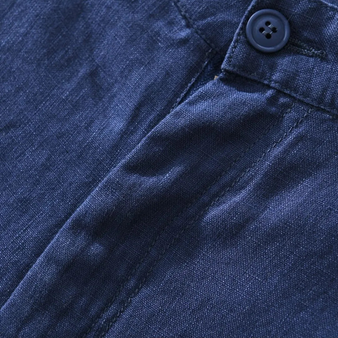 Bermuda de Linho Toulouse Azul
